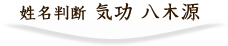 京都の姓名判断 気功 八木源